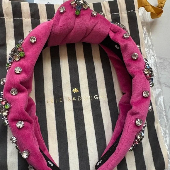 Lele Sadoughi Harlequin Rainbow Knotted Crystal Headband!! - Picture 7 of 7